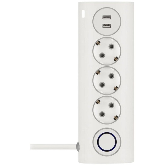 Сетевой фильтр  1.5м ROMBICA NEO WC3U PSE-003, белый, 3 розетки, 2USB, 16A