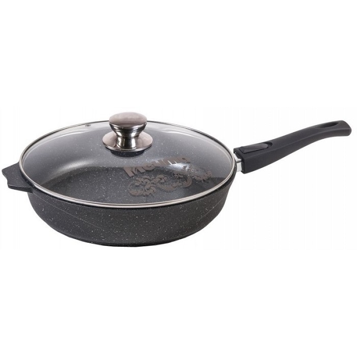 Сковорода 22см МЕЧТА Гранит со съемной ручкой и стеклянной крышкой арт. С022701