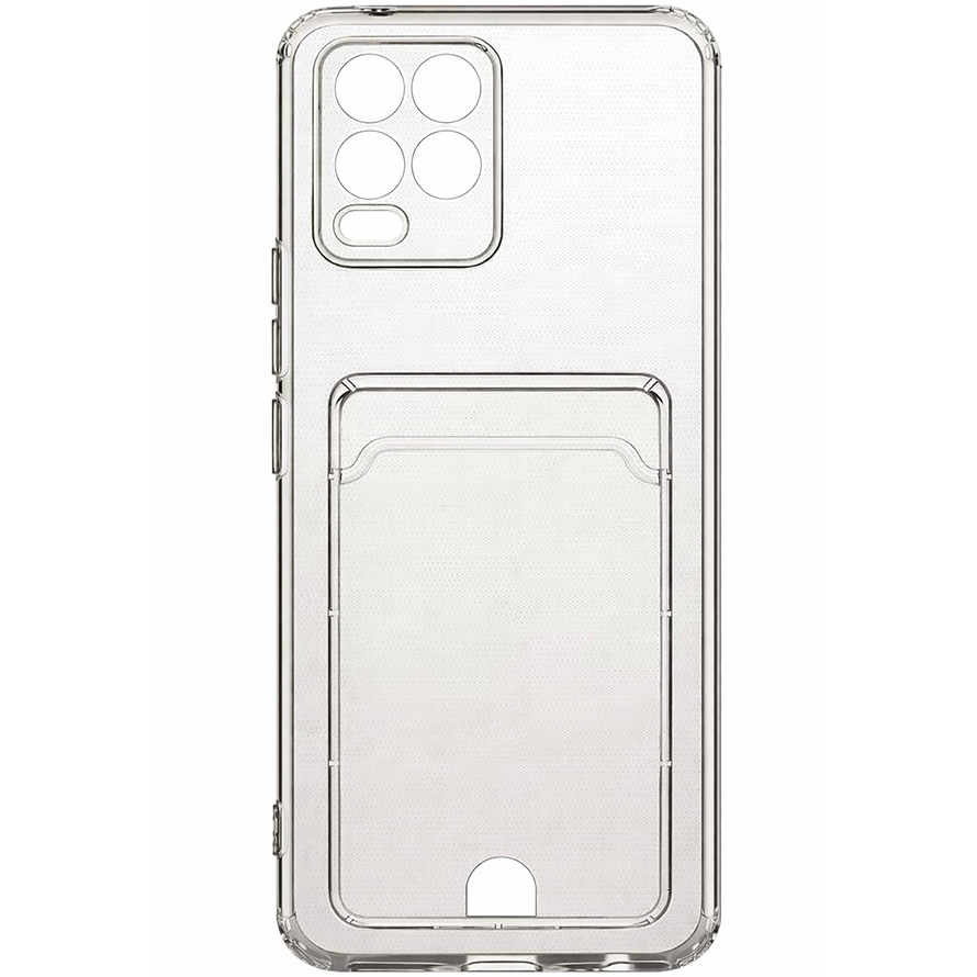 Силиконовый чехол POKET для Realme C55 прозрачный с карманом для пластиковых карт