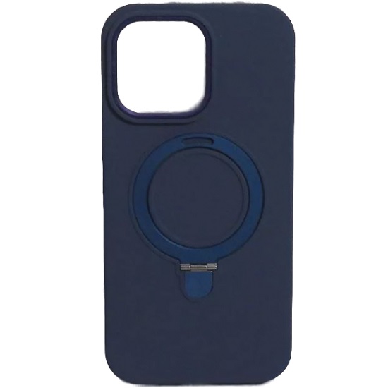 Задняя накладка SILINCONE CASE MagSafe для iPhone 14 с подставкой Magnetic Pro Темно-синий