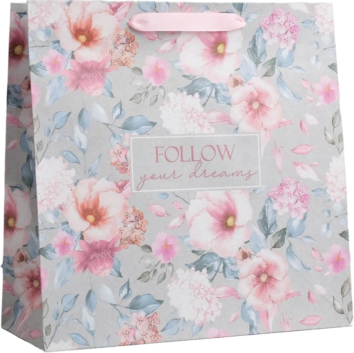 Пакет крафтовый квадратный Follow your dreams, 30 × 30 × 12 см   5289012