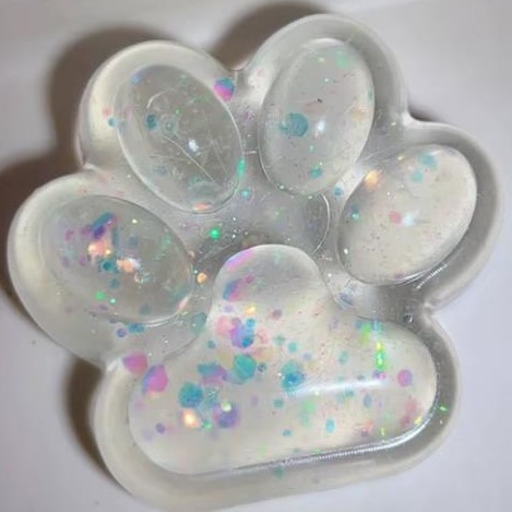 Антистресс таба сквиш кошачья лапка блестки МИКС