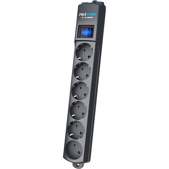 Сетевой фильтр  1.8м ZIS Pilot S Max (5 euros + 1GP), 15A/3.5kVA, automatic, graphite