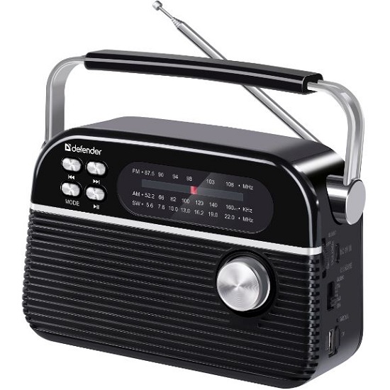 Радиоприёмник DEFENDER Vega черный (65179)