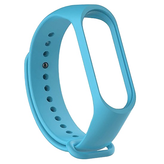 Силиконовый ремешок WB13 для Xiaomi Mi Band 3/Mi Band 4 на кнопке (регулируемый) (sky blue)