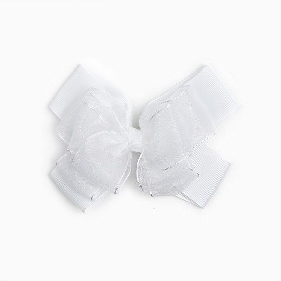 Бант для волос на заколке школьный, 13 см, Минни Маус