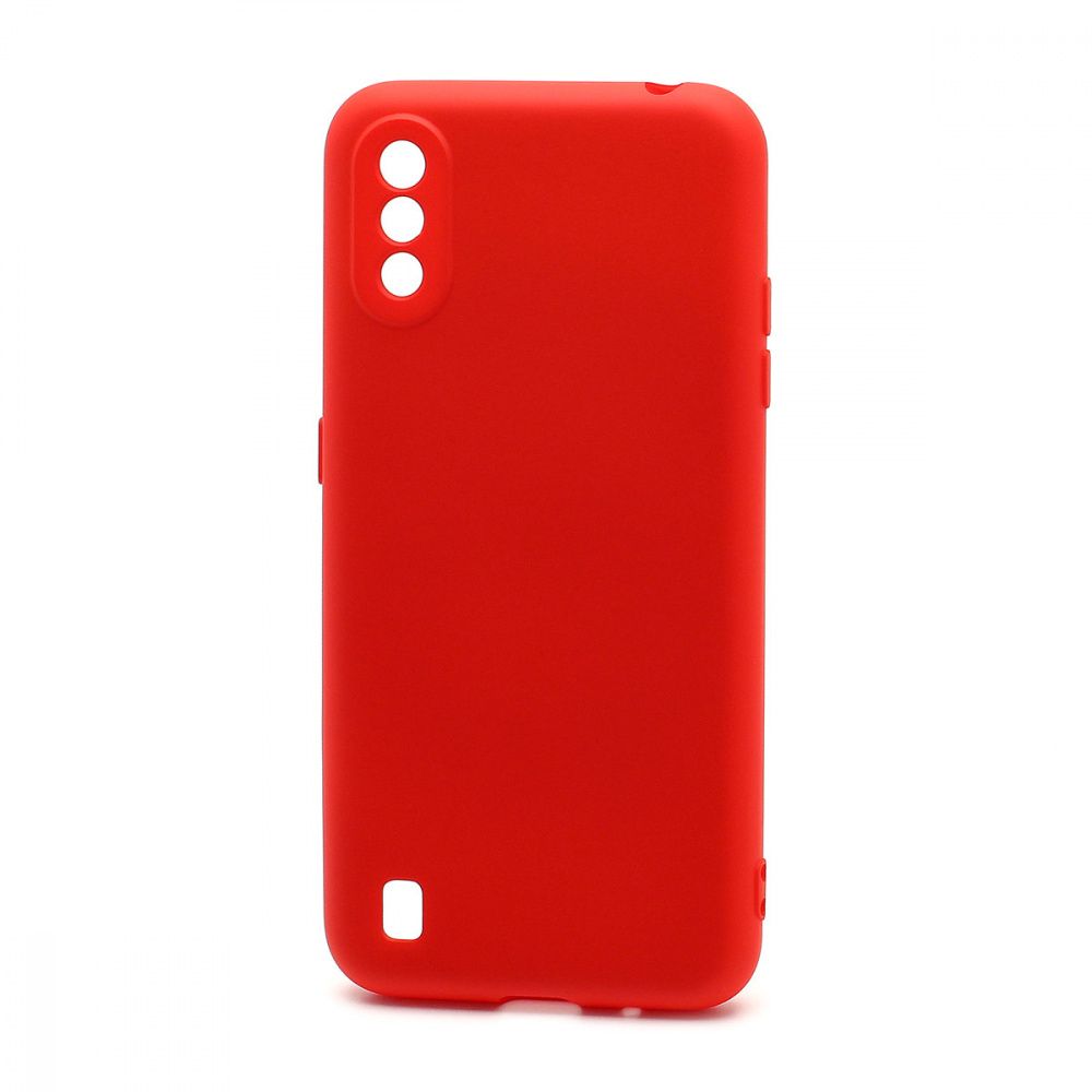 Задняя накладка SILICONE case NEW для Samsung Galaxy A01 красная
