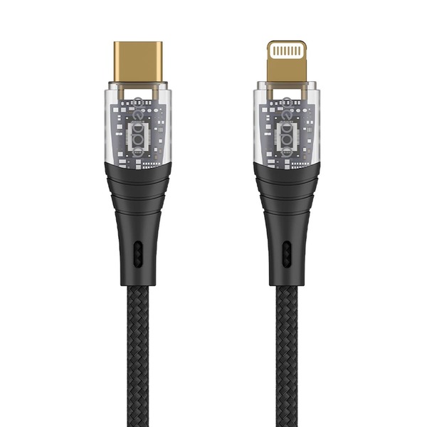 Кабель Lightning <--> Type-C  1.0м DEPPA Crystal черный (72503)