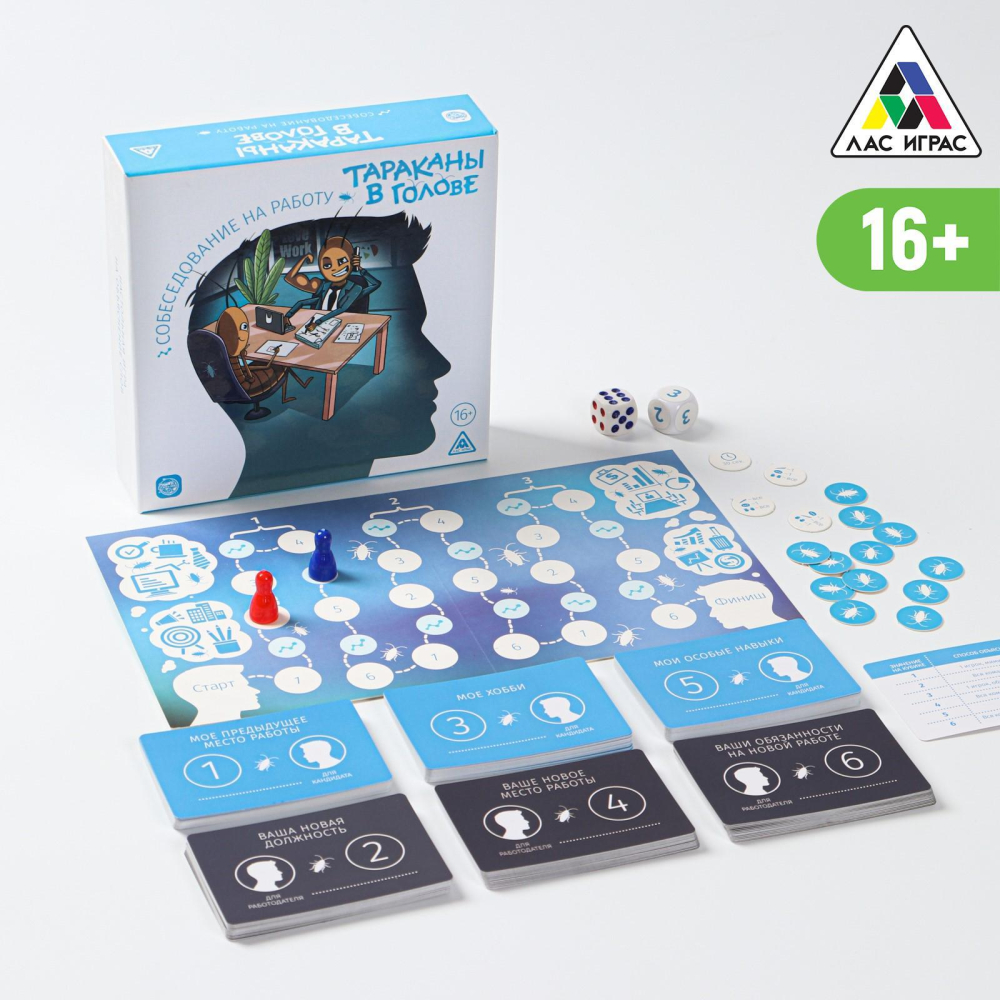 Настольная игра «Тараканы в голове. Собеседование на работу» на объяснение слов, 16+