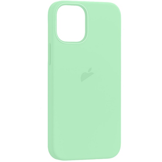 Задняя накладка Silicone Casе для iPhone 12 Pro Max Pistachio (MagSafe + анимация NFC) c LOGO