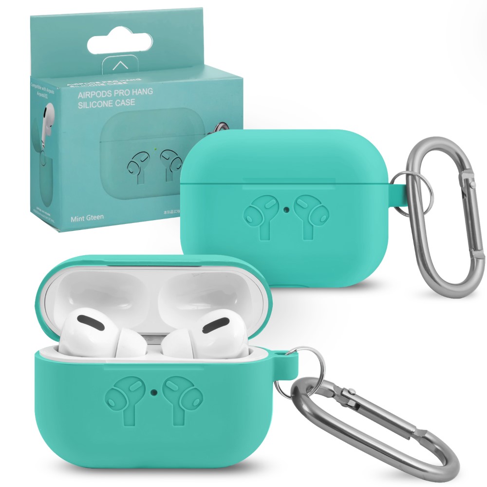 Силиконовый кейс для AirPods Hang Silicon Сase с карабином HF mint green