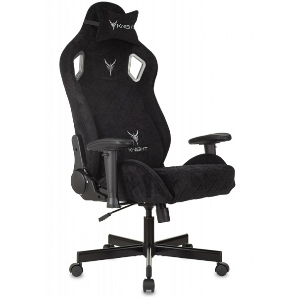 Кресло игровое Knight Outrider черный Light-20 с подголов. крестовина металл