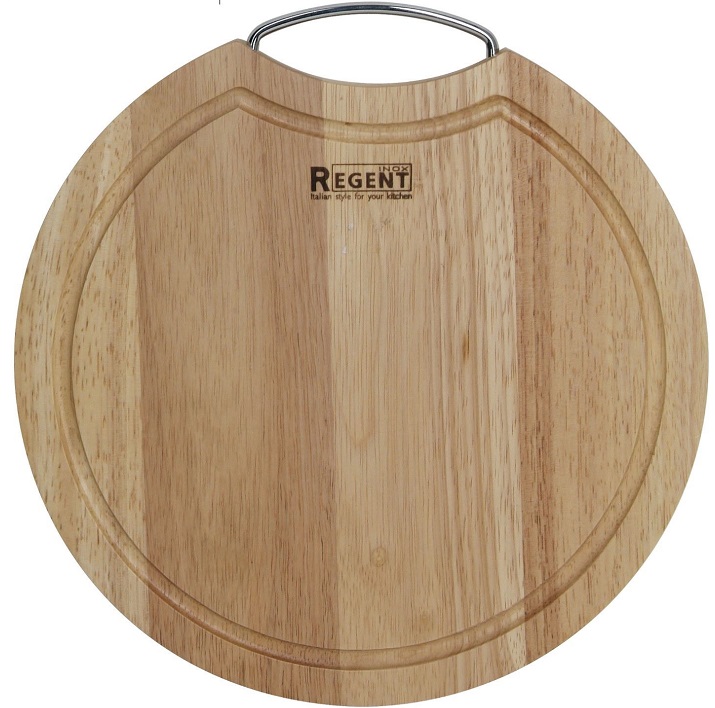 Доска разделочная REGENT Linea Bosco 93-BO-2-08.1, круглая с металлической ручкой