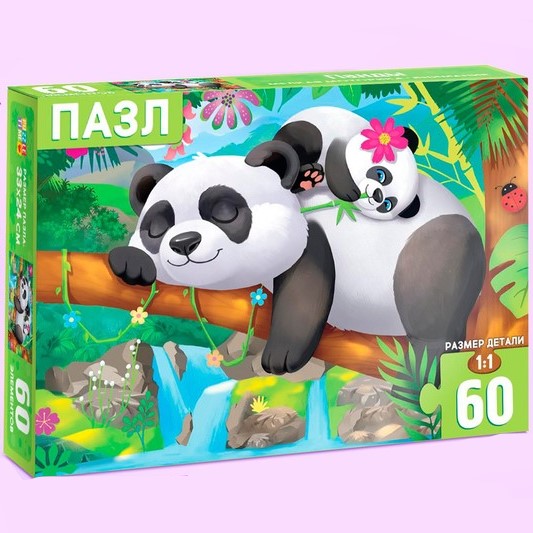 Пазлы детские «Панды», 60 элементов 7018710