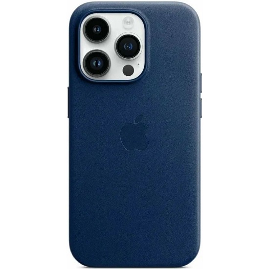 Задняя накладка LEATHER CASE для iPhone 16 PRO Синий (с АНИМАЦИЕЙ)
