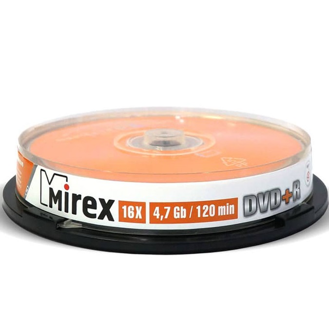 Диск DVD+R Mirex Brand 16X 4,7GB Cake Box-10 (10/300)