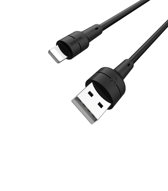 Кабель USB <--> Lightning  1.0м BOROFONE BX30 Silicone чёрный