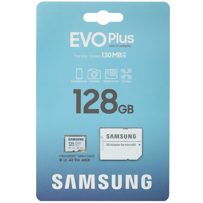 Micro SD 128Gb Samsung Class 10 Evo Plus A2 V30 UHS-I с адаптером