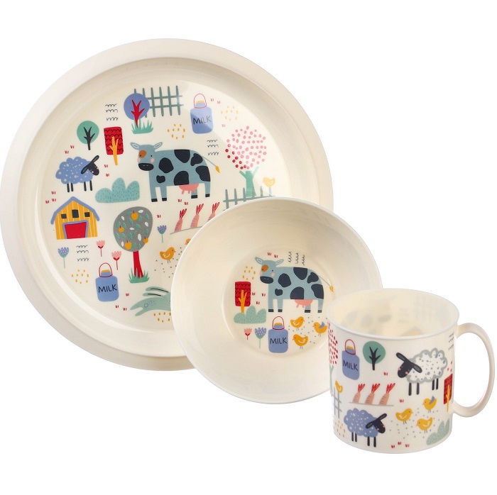 Детская посуда в наборе : тарелка D215 мм, миска D130 мм, кружка 280 мл 9600919