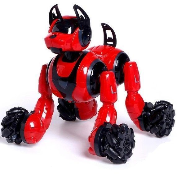 Робот-собака «Киберпёс», управление жестами, световые и звуковые эффекты, цвет красный (Уценка)