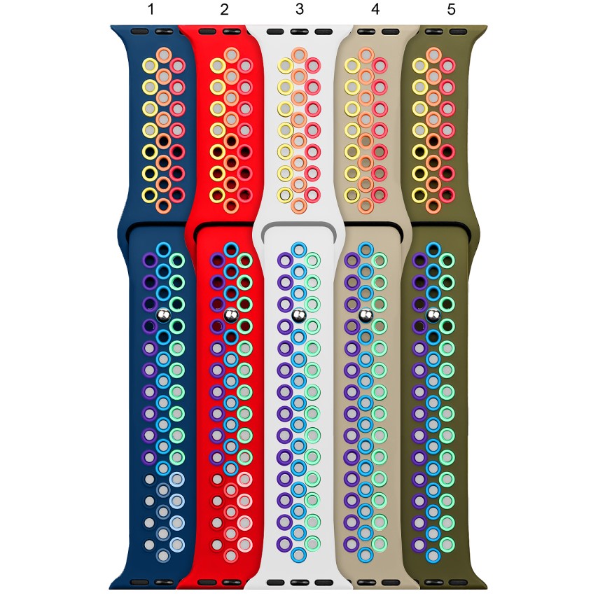 Силиконовый ремешок для Apple Watch 42/44mm Радуга найк Красный