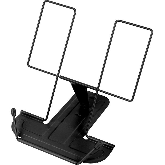 Подставка для книг и учебников BRAUBERG LINE, металлическая, черная, европодвес, 238213