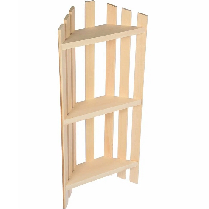 Полка угловая трехъярусная БАННЫЕ ШТУЧКИ 76*33*11 см, липа 3325