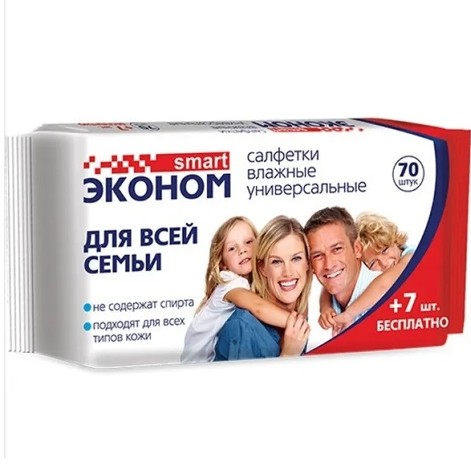 Салфетки SMART Эконом универсальные 77 шт. (1/24)