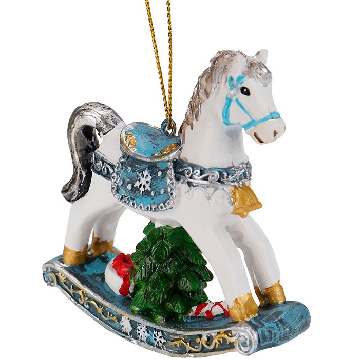 Полирезиновая подвеска "Лошадка каталка" голубая 8*8 см УТМ01505633