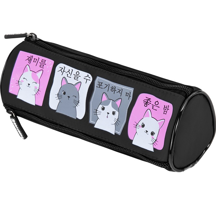 Пенал мягкий BRAUBERG, 3 отделения, нейлон, 21х7х7см, Anime Cats, 271580