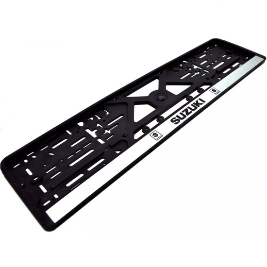 Рамка номерного знака SUZUKI (книжка, серебро, шелкография)