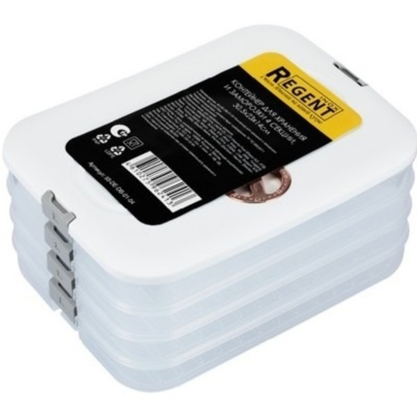 Контейнер для хранения и заморозки 4 секции REGENT 93-DE-DB-01-04, 30,5х23х14см