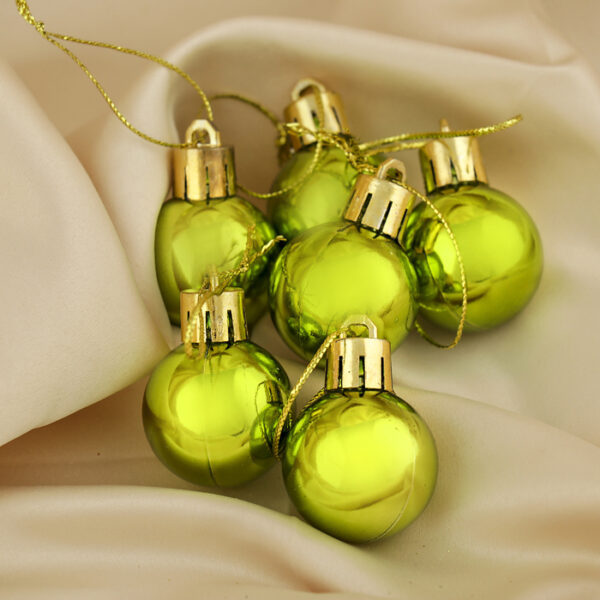 Набор шаров пластик d-3 см, 6 шт "Глянец" зелёный 3505658