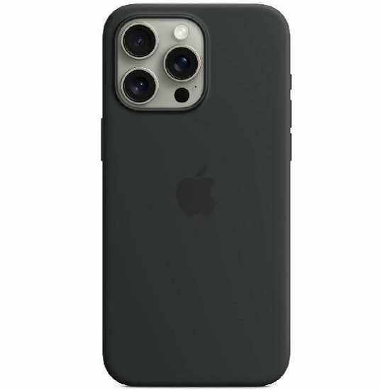 Силиконовый чехол SILICONE Case MagsSafe для iPhone 15 Pro Max (С АНИМАЦИЕЙ) Черный