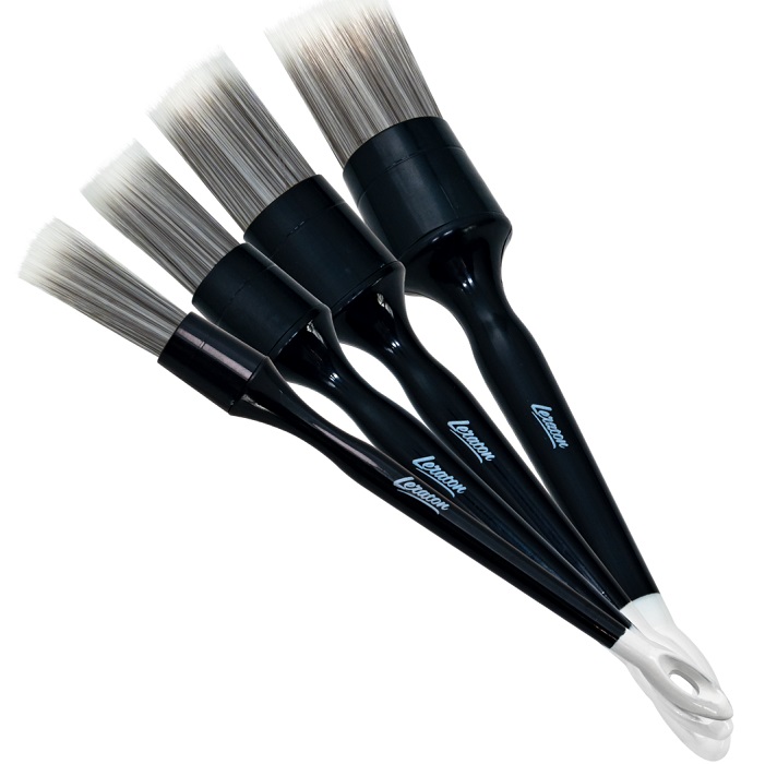 Набор кистей LERATON SOFT SYNTHETIC DETAILING BRUSH SET DBRSS для детейлинга, искусственная щетина (16, 22, 27, 35мм)