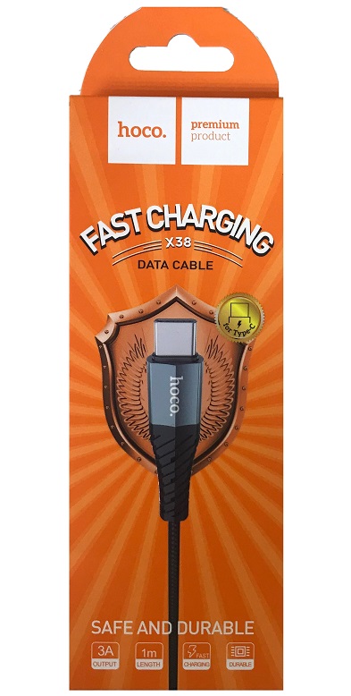 Кабель USB <--> Type-C  1.0м HOCO X38 Cool чёрный