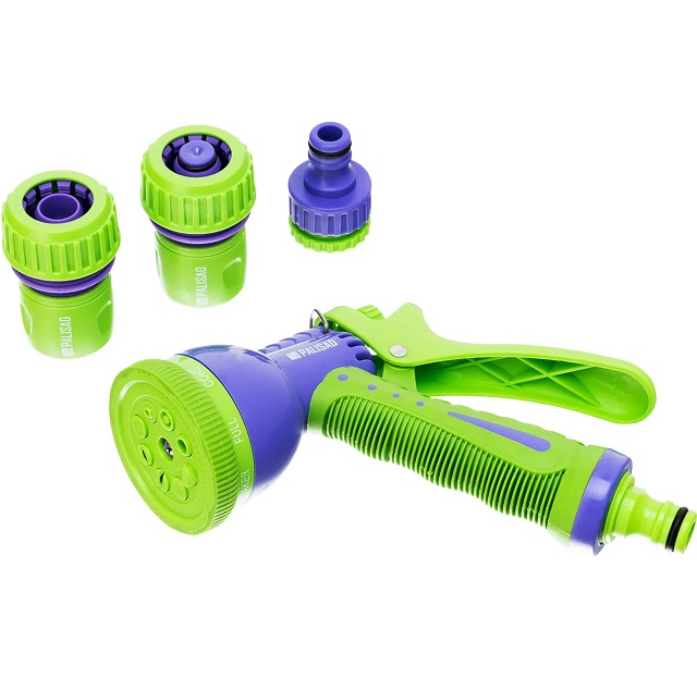 Набор для подключения шланга 3/4" (пистолет 8 режимов, адаптер, 2 соединителя)// Palisad 65177