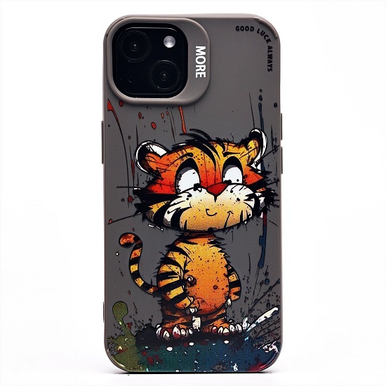 Задняя накладка SC335 для iPhone 13  (тигр) (gray)