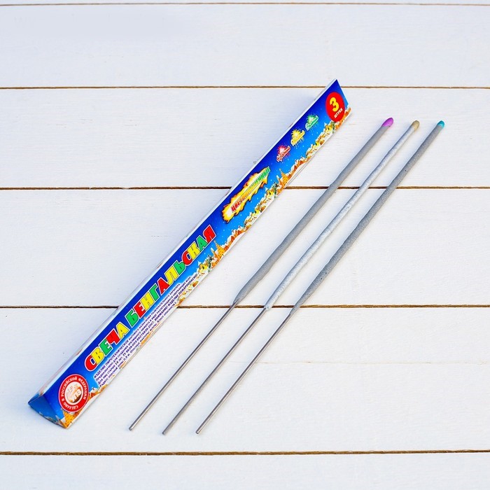 Бенгальские огни, 30 см, 3 штуки, "Цветопламенные"   2950358