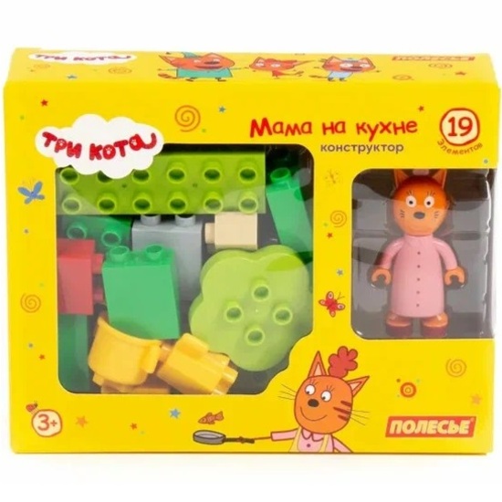 Конструктор ПОЛЕСЬЕ Макси - "Три кота. Мама на кухне" 19 эл