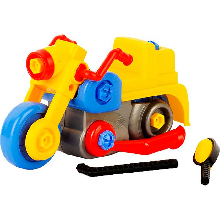 Игрушка "Мотоцикл" (26 пр., отвертка, шестигранник) 20 см (в сетке) У827