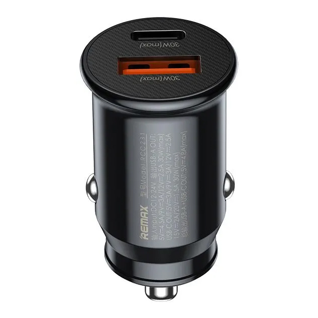 Авто ЗУ 1USB/1Type-C REMAX RCC358, Siya, 30Вт, белый, Type-C