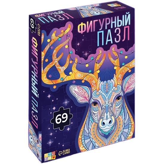 Фигурный пазл «Волшебный олень», 69 деталей