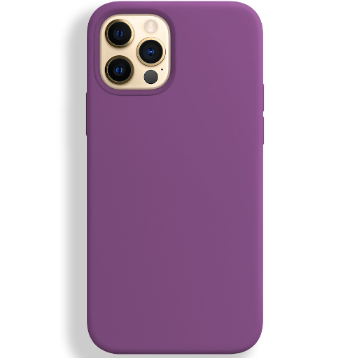 Силиконовый чехол SILICONE CASE для iPhone 12 Pro Max №45 фиолетовый, с закрытым низом