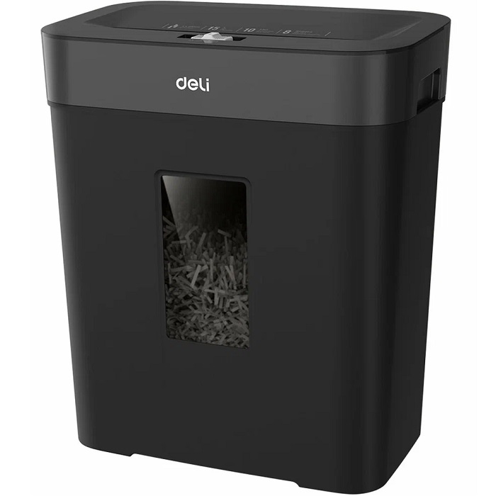 Шредер Deli ET023 черный (секр.P-4) фрагменты 8лист. 15лтр.