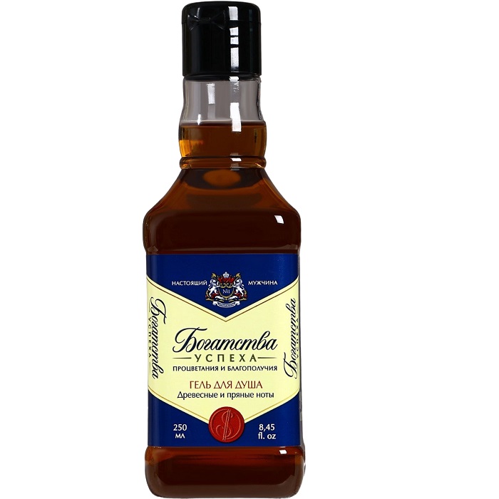 Гель для душа во флаконе виски «Богатства», 250 мл, аромат древесных и пряных нот 4648098