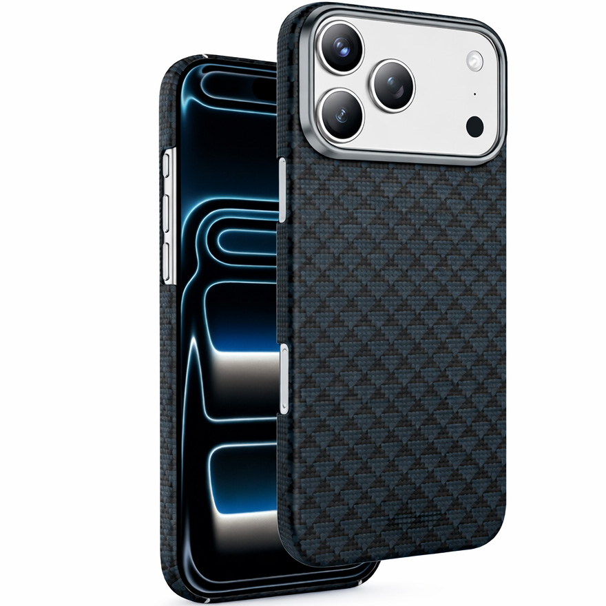 Задняя накладка KEEPHONE KEVILAR PARIS CARBON MAGSAFE CASE для iPhone 17 PRO MAX, BLUE