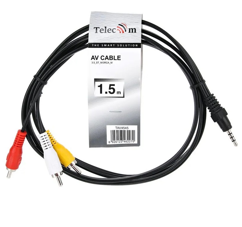Кабель Jack 3.5 <--> 3RCA  1.5м TELECOM TAV4545-1.5M
