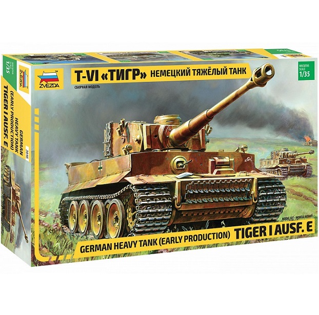 Сборная модель ZVEZDA Немецкий тяжелый танк PZ.KPFW "Тигр" 6256 