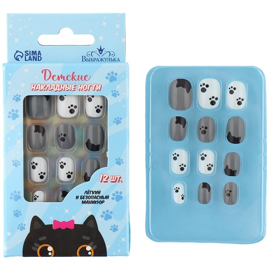 Детские накладные ногти «Котик», 12 шт 9348428